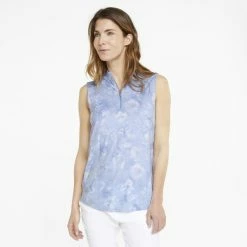 PUMA Golf Puma Womens Cloudspun Iris Sleeveless Polo -Apparel Sales Store 535511 02 mod01 24595.1673904265