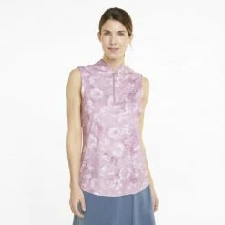 PUMA Golf Puma Womens Cloudspun Iris Sleeveless Polo -Apparel Sales Store 535511 03 mod01 51917.1673904265