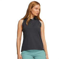 PUMA Golf Puma Womens MATTR Peak Sleeveless Polo -Apparel Sales Store 537486 02 mod01 09636.1679083074