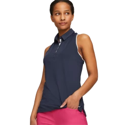PUMA Golf Puma Womens MATTR Peak Sleeveless Polo -Apparel Sales Store 537486 03 mod01 11073.1679083074