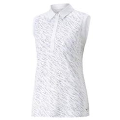 PUMA Golf Puma Womens Cloudspun Whitewater Sleeveless Polo -Apparel Sales Store 537490 01 67343.1679082362