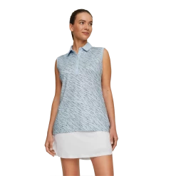 PUMA Golf Puma Womens Cloudspun Whitewater Sleeveless Polo -Apparel Sales Store 537490 02 mod01 23215.1679082362