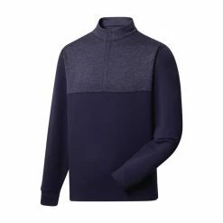 FootJoy Golf FootJoy Heather Yoke Half Zip Midlayer -Apparel Sales Store FootJoy Heather Yoke Half Zip Midlayer Navy 70482.1671485842