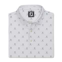 FootJoy Golf FootJoy Junior Golf Print Self Collar Polo -Apparel Sales Store FootJoy Junior Golf Print Self Collar Polo WHTb 65071.1670520084