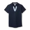 FootJoy Golf FootJoy Womens SS Stripe Ribbon Trim Shirt