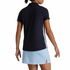 FootJoy Golf FootJoy Womens SS Stripe Ribbon Trim Shirt -Apparel Sales Store FootJoy Womens SS Stripe Ribbon Trim Shirt Navy d 72993.1676055268