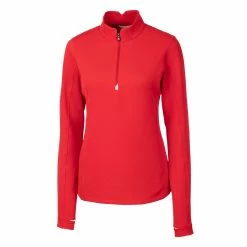 Cutter & Buck Ladies Traverse Stretch Quarter Zip Pullover -Apparel Sales Store LCK00033 RD MANN HG 16658.1668803655