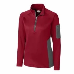 Cutter & Buck Ladies Shaw Hybrid Half Zip -Apparel Sales Store LCK08666 CHT MANN HG 32750.1649799506
