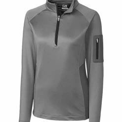 Cutter & Buck Ladies Shaw Hybrid Half Zip -Apparel Sales Store LCK08666 OXBL MANN HG 17153.1649799506