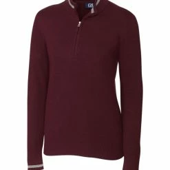 Cutter & Buck Ladies Lakemont Tipped Half Zip -Apparel Sales Store LCS00005 BRD MANN HG 47246.1669056891