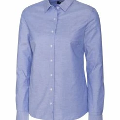 Cutter & Buck Ladies Long Sleeve Stretch Oxford -Apparel Sales Store LCW00003 FB MANN HG 40249.1668810704
