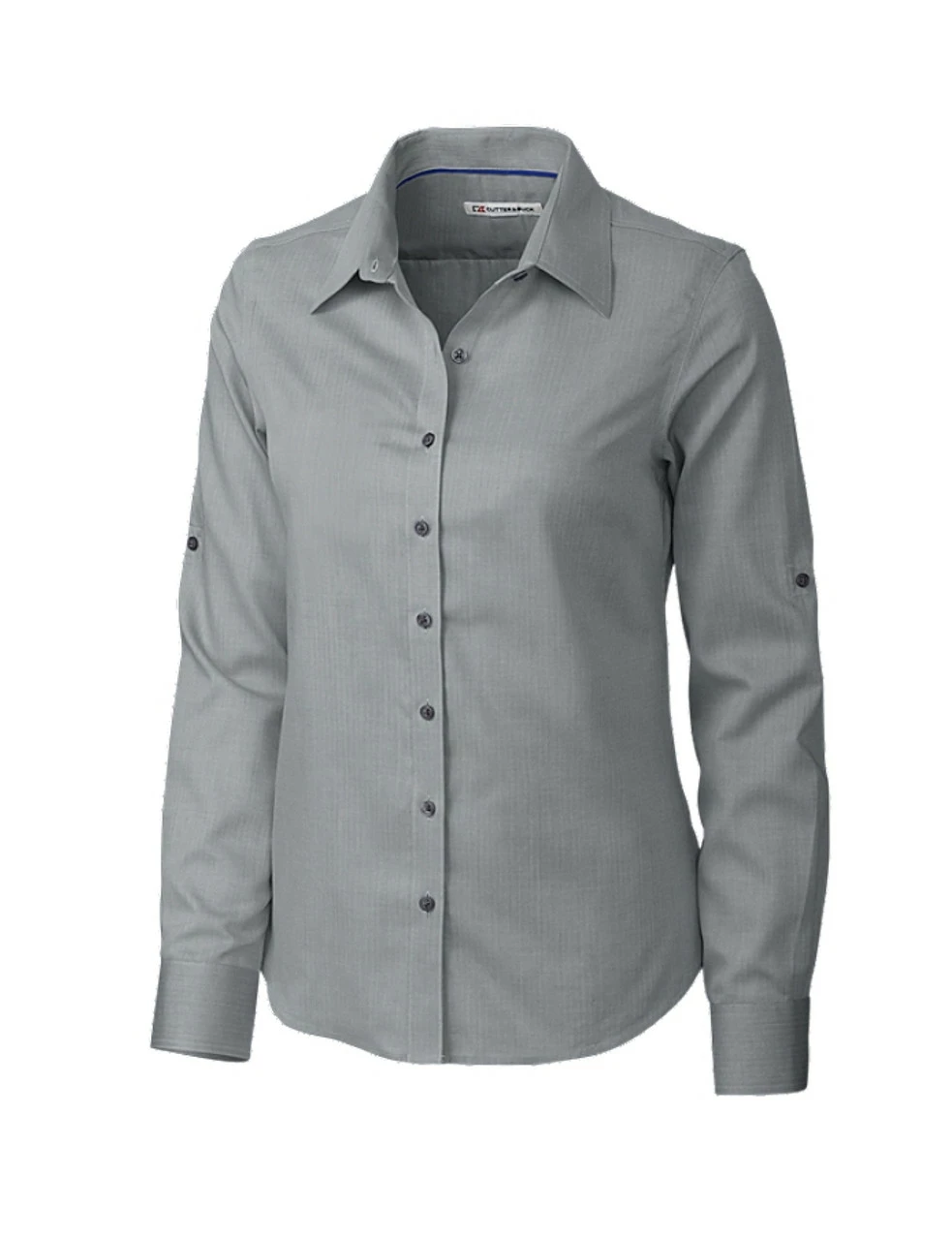 Cutter & Buck Women's Long Sleeve Epic Easy Care Mini Herringbone 2 Cutter & Buck Women's Long Sleeve Epic Easy Care Mini Herringbone - Image 2