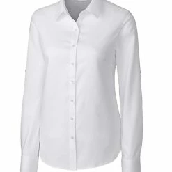 Cutter & Buck Women's Long Sleeve Epic Easy Care Mini Herringbone 5 Cutter & Buck Women's Long Sleeve Epic Easy Care Mini Herringbone -Apparel Sales Store LCW04149 WH MANN HG 46968.1668553449