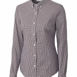 Cutter & Buck Womens Long Sleeve Epic Easy Care Gingham Top