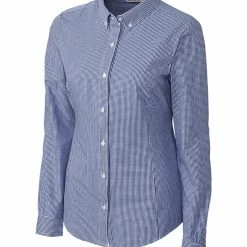 Cutter & Buck Womens Long Sleeve Epic Easy Care Gingham Top -Apparel Sales Store LCW04150 FB MANN HG 90791.1668553792