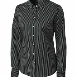 Cutter & Buck Womens Long Sleeve Epic Easy Care Pin Stripe Top