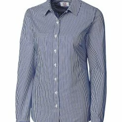 Cutter & Buck Womens Long Sleeve Epic Easy Care Mini Bengal Top -Apparel Sales Store LCW04154 TBL MANN HG 43178.1668611384