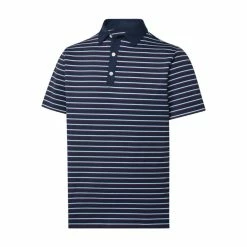 FootJoy Golf FootJoy Lisle Multi Stripe Self Collar Athletic Fit Polo -Apparel Sales Store Lisle Multi Stripe Self Collar Athletic Fit Polo Navy 82303.1675980133