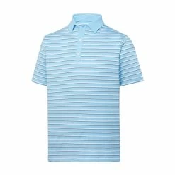 FootJoy Golf FootJoy Lisle Multi Stripe Self Collar Athletic Fit Polo -Apparel Sales Store Lisle Multi Stripe Self Collar Athletic Fit Polo Sky 81957.1675980133