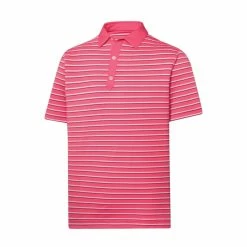 FootJoy Golf FootJoy Lisle Multi Stripe Self Collar Athletic Fit Polo -Apparel Sales Store Lisle Multi Stripe Self Collar Athletic Fit Polo Watermelon 88704.1675980133