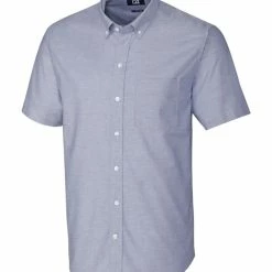 Cutter & Buck Short Sleeve Stretch Oxford Shirt -Apparel Sales Store MCW00140 LTB MANN HG 27570.1637274508
