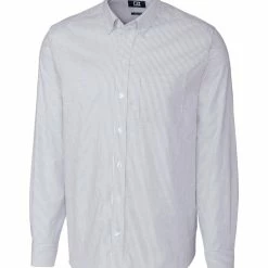 Cutter & Buck Long Sleeve Stretch Oxford Stripe Shirt -Apparel Sales Store MCW00141 LTB MANN HG 29469.1637274261