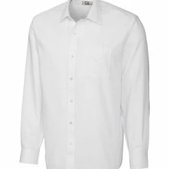 Cutter & Buck Nailshead Long Sleeve Spread Collar Shirt -Apparel Sales Store MCW02054 WH MANN HG 04402.1668550832