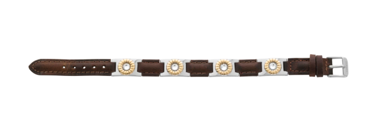 Sabona Brown Leather Gem Duet Magnetic Bracelet 2 Sabona Brown Leather Gem Duet Magnetic Bracelet - Image 2