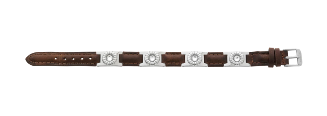 Sabona Brown Leather Gem Stainless Magnetic Bracelet 2 Sabona Brown Leather Gem Stainless Magnetic Bracelet - Image 2